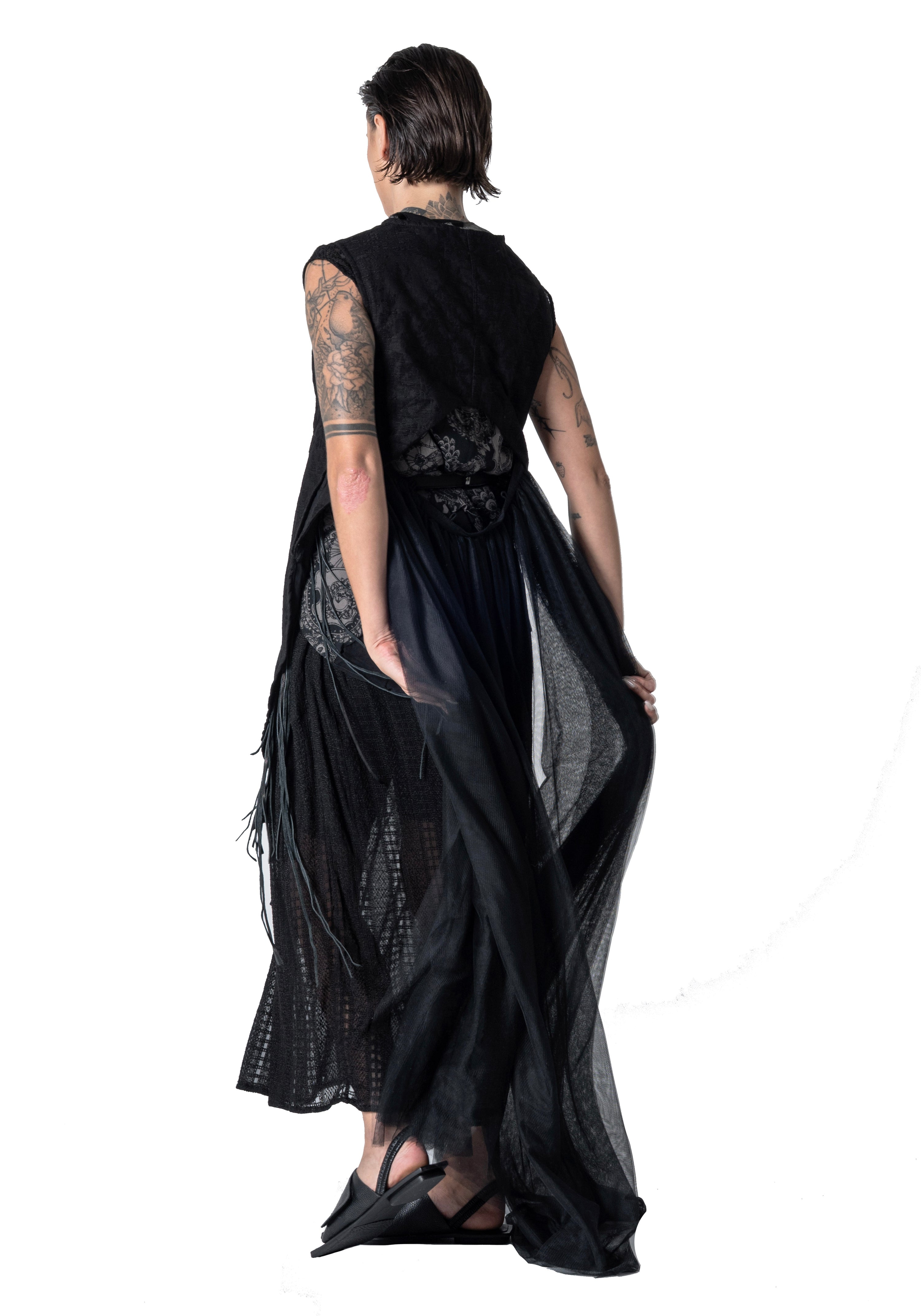 Cut Out Tulle Vest
