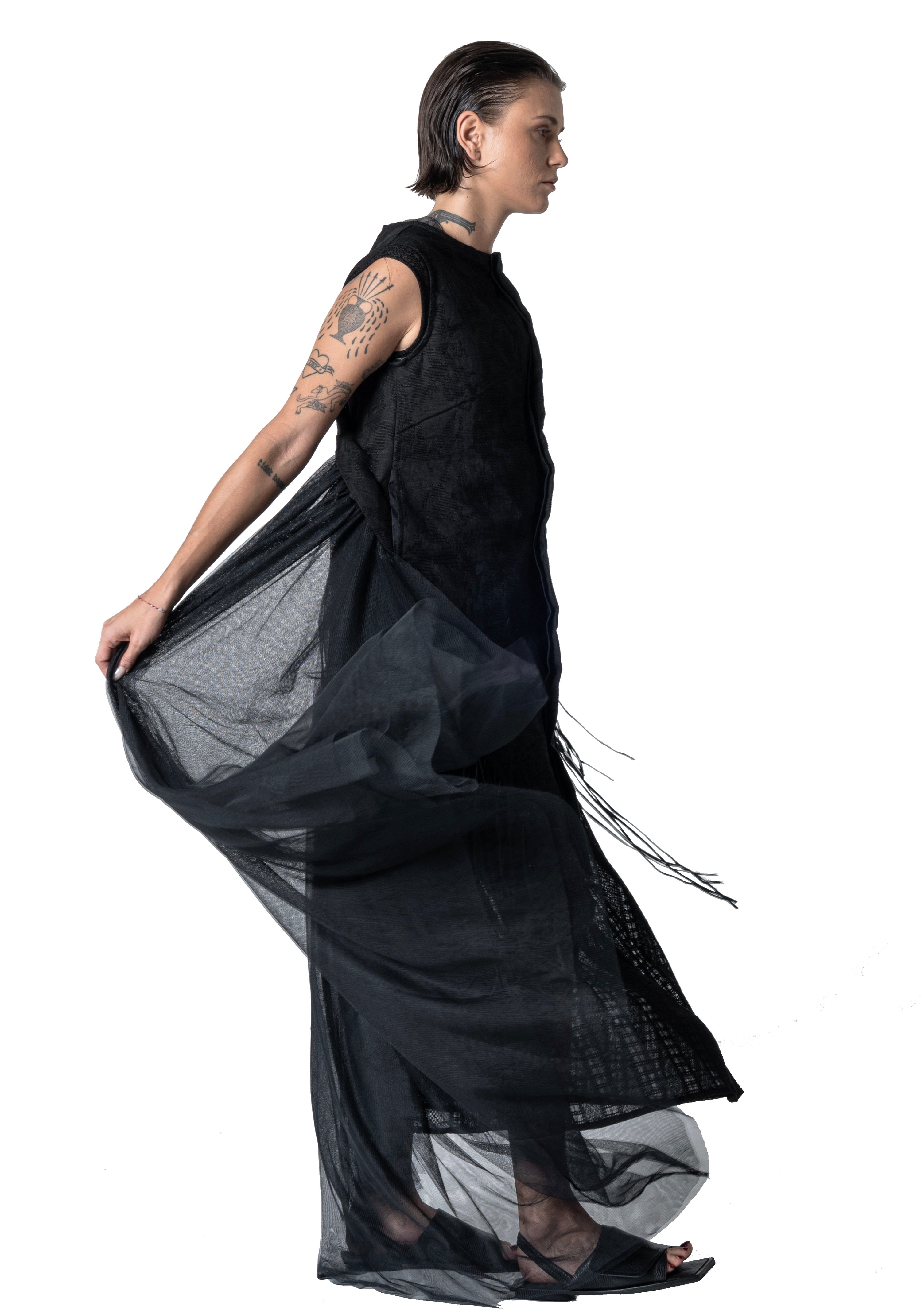 Cut Out Tulle Vest