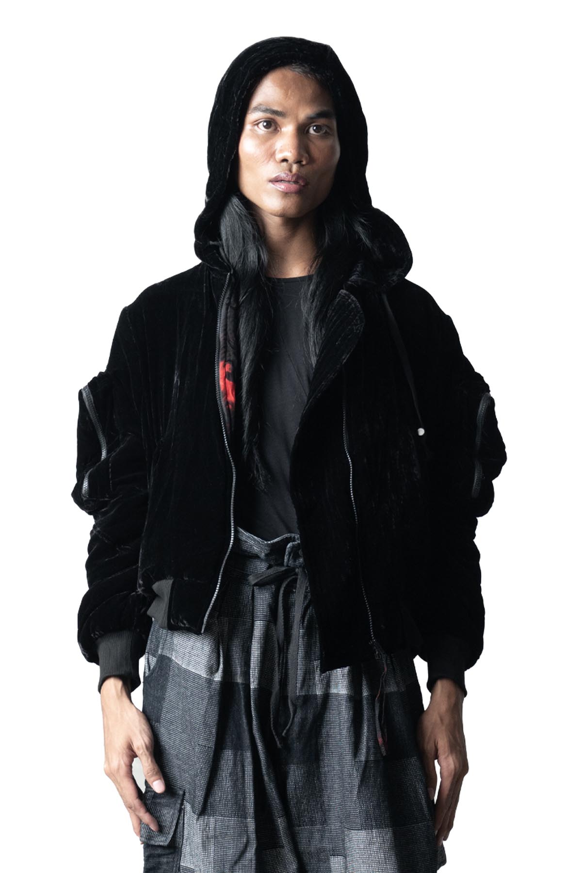 Enzioh Hooded Bomber Jacket