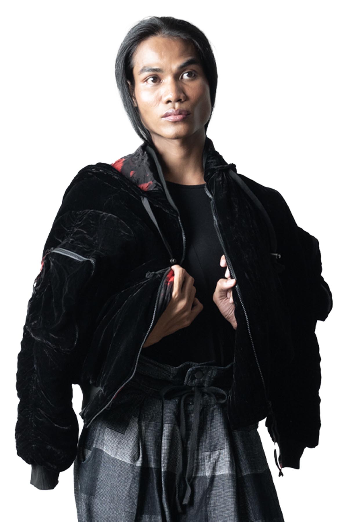 Enzioh Hooded Bomber Jacket