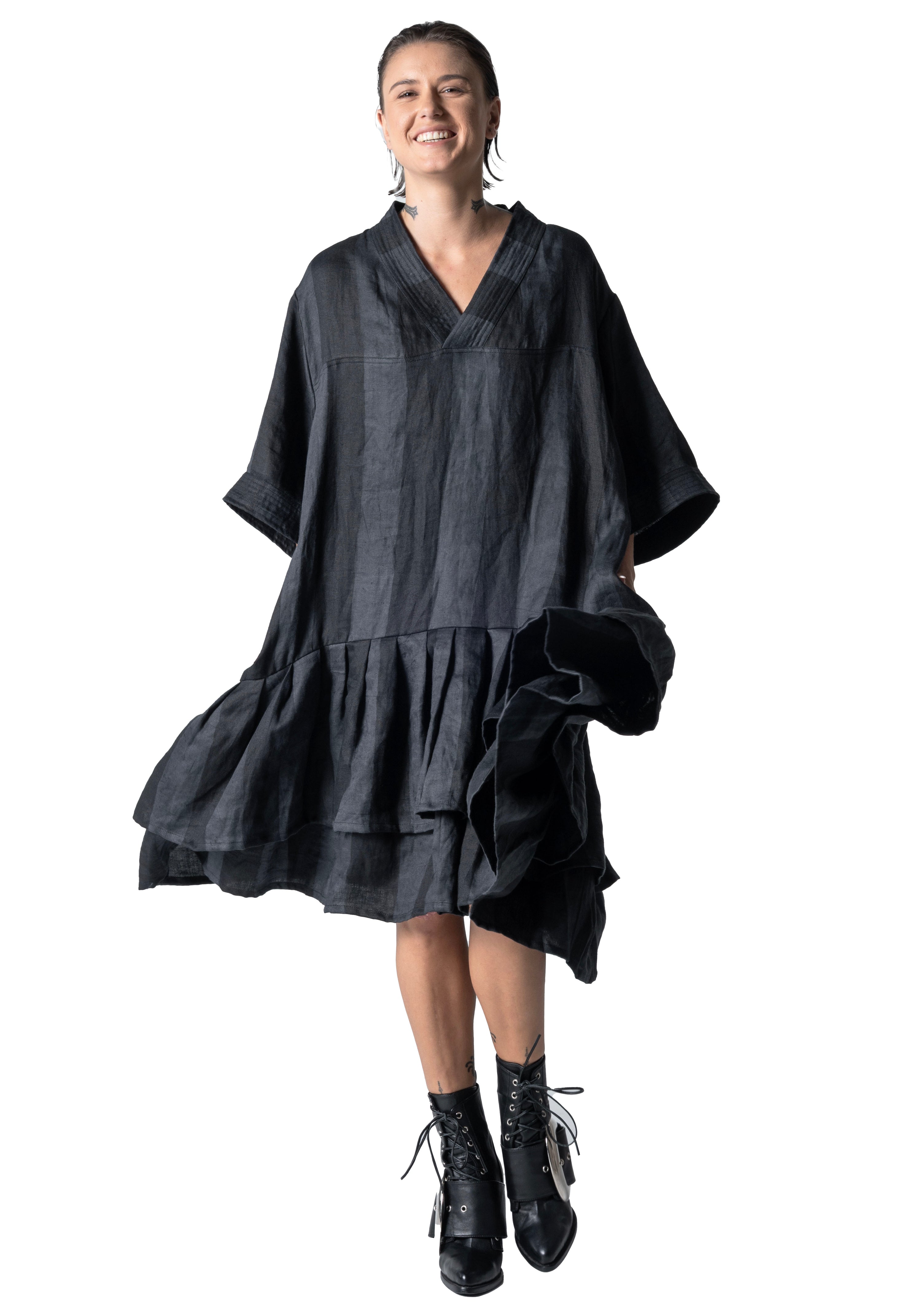 Lalune Dress Linen Batik