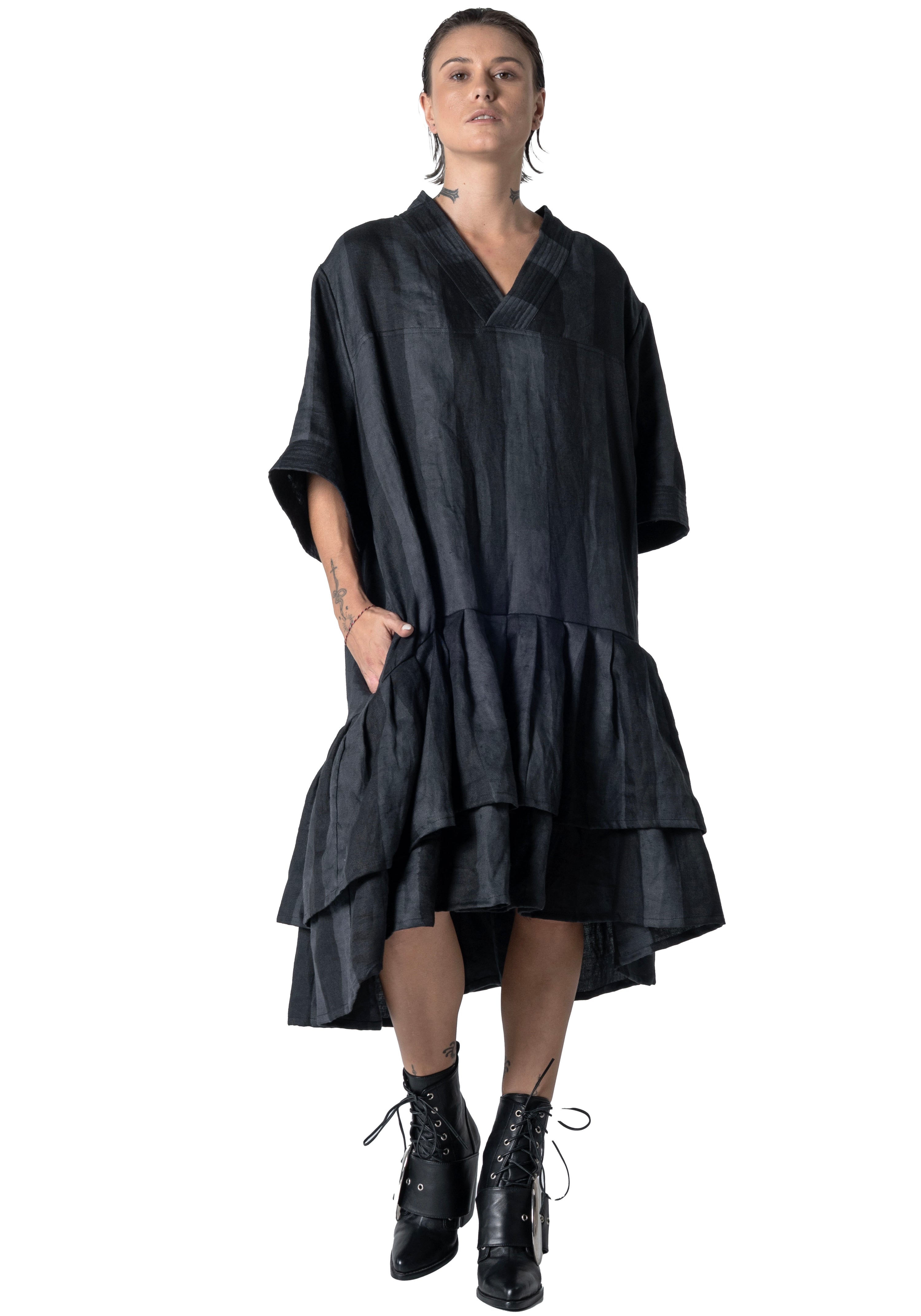 Lalune Dress Linen Batik