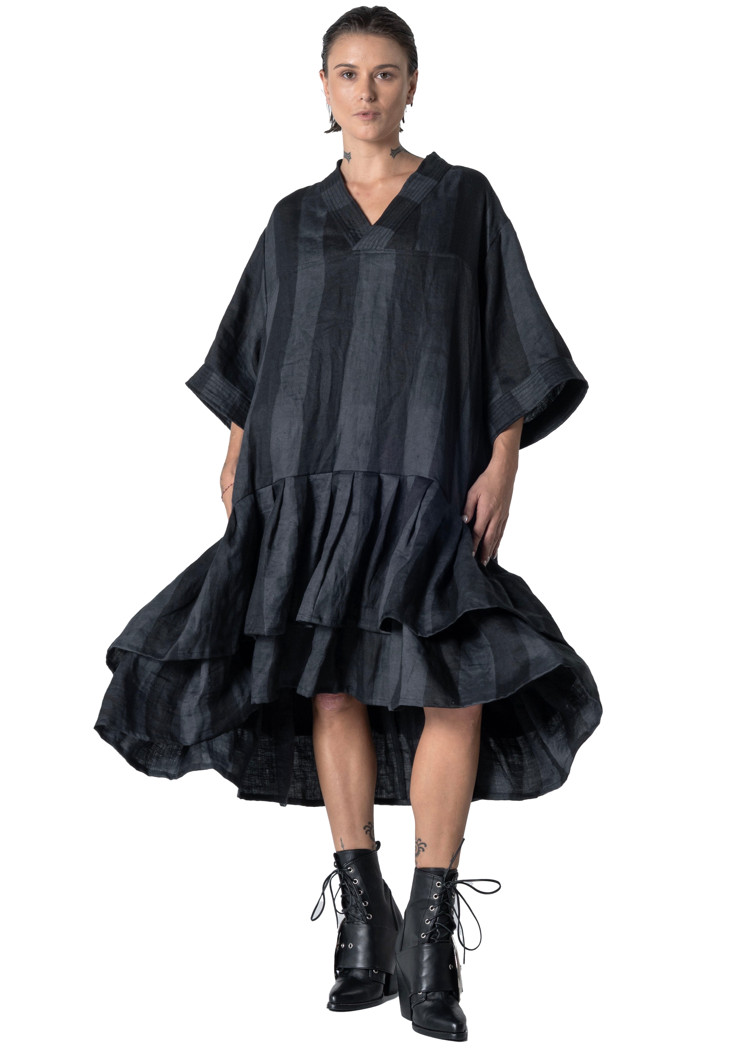 Lalune Dress Linen Batik